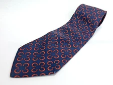 HERMES Necktie Tie All-over blue pattern 100% Silk made in France J11835