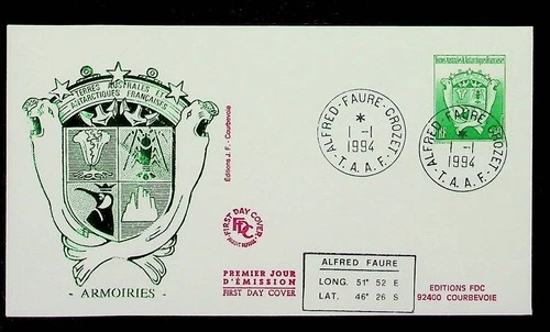 French Southern & Antarctic Territory Sc 174 - FDC OF 1992 - ARMS
