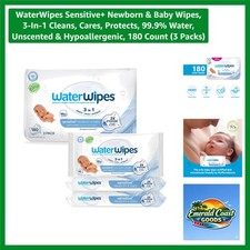 Sensitive Newborn  Baby Wipes, 3-In-1 Cleans, Cares, Protects, 99.9 Water,...