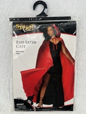Red Satin Cape Spirit Halloween Costume One Size Fits Most Cloak Cosplay