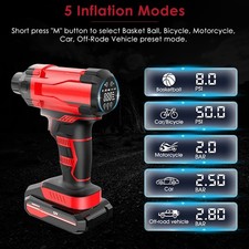 1Pc 150PSI Cordless Car Tire Inflator Rechargeable 2V Portable Electric Air Com
