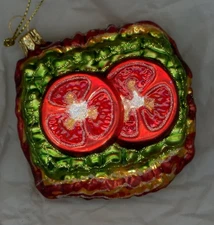 Sur La Table " BLT " Glass Ornament Hand Painted from Poland Christmas