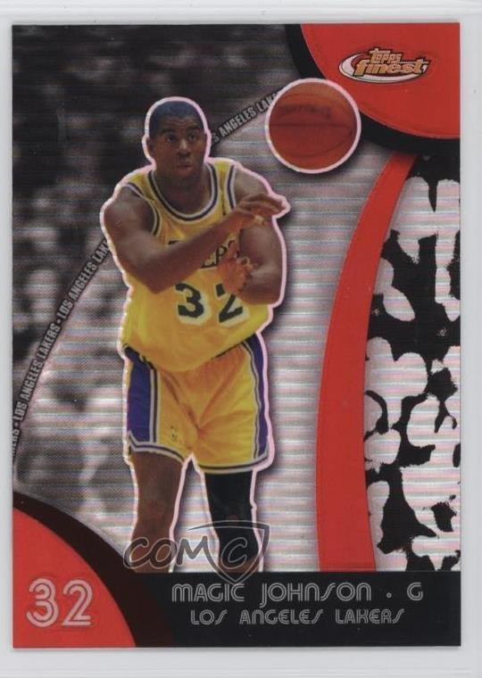 2007-08 Topps Finest Refractor Magic Johnson #43 HOF 12w4
