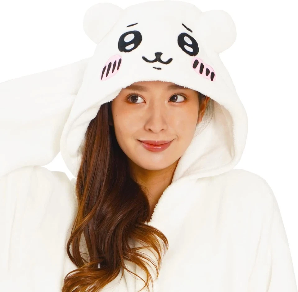 Pijama Chiikawa Kigurumi SAZAC Fantasia de Lã Cosplay Macacão Tamanho Livre Japão - Imagem 4 de 4