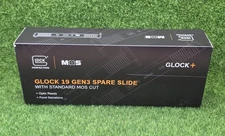 Glock G19 Gen3 OEM Slide, MOS Cut, Optic Ready w/Standard Sights, Black - 79008