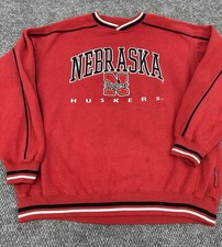 Vintage Nebraska Cornhuskers Men s XL Sweatshirt Red Embroidered Logo Lee Sport
