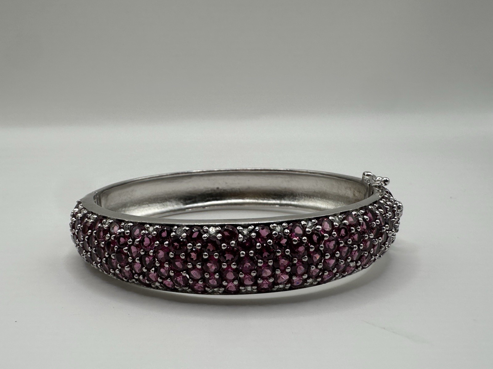 Sterling Silver And Ruby Hinged Cuff Bracelet ￼ - image 4