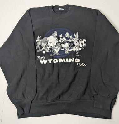 Vintage Looney Tunes Sweatshirt Herren L Made in USA Thats Wyoming Folks Retro