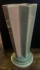Roseville Futura Pink 1928 Art Deco Pottery Pleated Star Vase 385-8