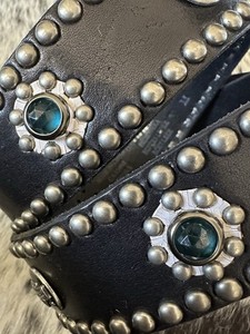 2008 HARLEY DAVIDSON Leather Belt Studs Jewel Women’s Medium Black