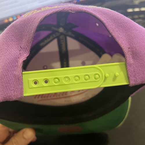 Mitchell & Ness Hardwood Classics Milwaukee Bucks Mens Snapback Hat Purple Green - Picture 6 of 12
