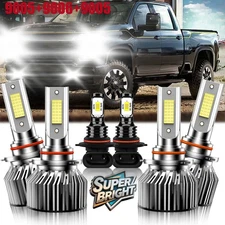 For Chevy Silverado 2500 HD 2003-2006 LED Headlight High/Low + Fog Light Bulbs