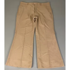 Richman Brothers Dura-Press Slacks Pants Men's 40x29 Tan Polyester Wide Leg *