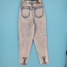 VNTG Anchor Blue Acid Wash Ankle Zip Jeans High Waist Tapered 80s 90s juniors 7