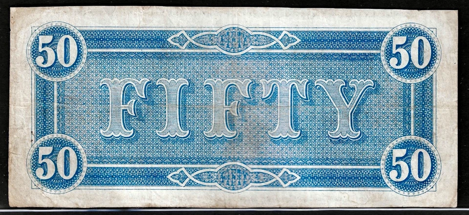 1864 CSA CONFEDERATE STATES AMERICA CURRENCY $50 DOLLAR T66 PF-3 Cr. 497 - Image 2 of 2
