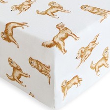 Neutral Muslin Fitted Crib Sheets for Babies, Toddler Bed Sheet, 28 x 52