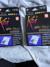 2 Sakura Koi Watercolors Pocket Field Sketch Box - 12 Colors NEW -LOCATED MER4