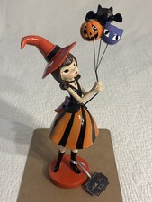 NWT Viral Bella Lux Halloween Witch Girl Figure Holding Balloons Decor 15  