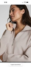 NEW TAG SPANX AirEssentials 1/2 Zip Sweatshirt Women L Lunar Stretch Comfort   