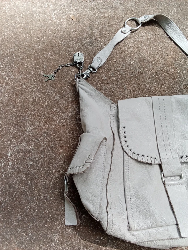 Cartera boho de colección We The Free 100 % cuero de vaca forrada en algodón cosida a mano Foto 3 de 4