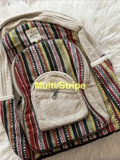 Handmade Hemp Cotton  Boho Backpack  Made in Nepal  Travel Patchwork Hippie