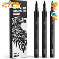 Permanentmarker 0,7 Mm Schwarz Feine Spitze Acrylmarker 3Er-Pack 3 StüCk