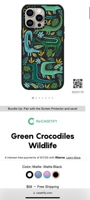 Casetify Green & Black Crocodile Case - iPhone 15 Pro Max *New