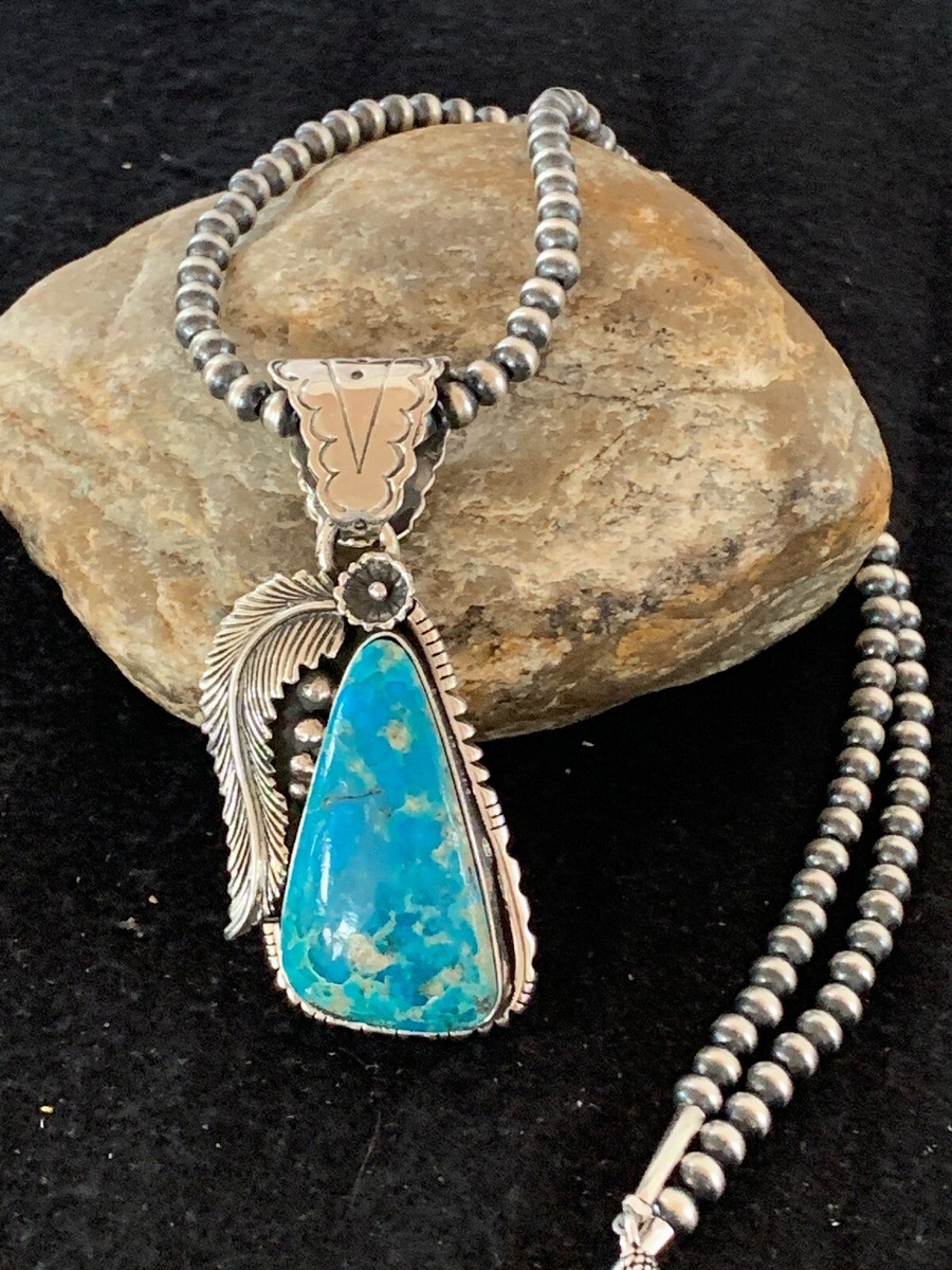 アクセサリー Navajo Turquoise Silver Necklace Navajo Sterling Silver and Turquoise Squash Blossom Choker