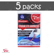 5pks Fishing Walleye Crawler Harness Spinner Bait Rig 3-hook Hammered Silver NEW