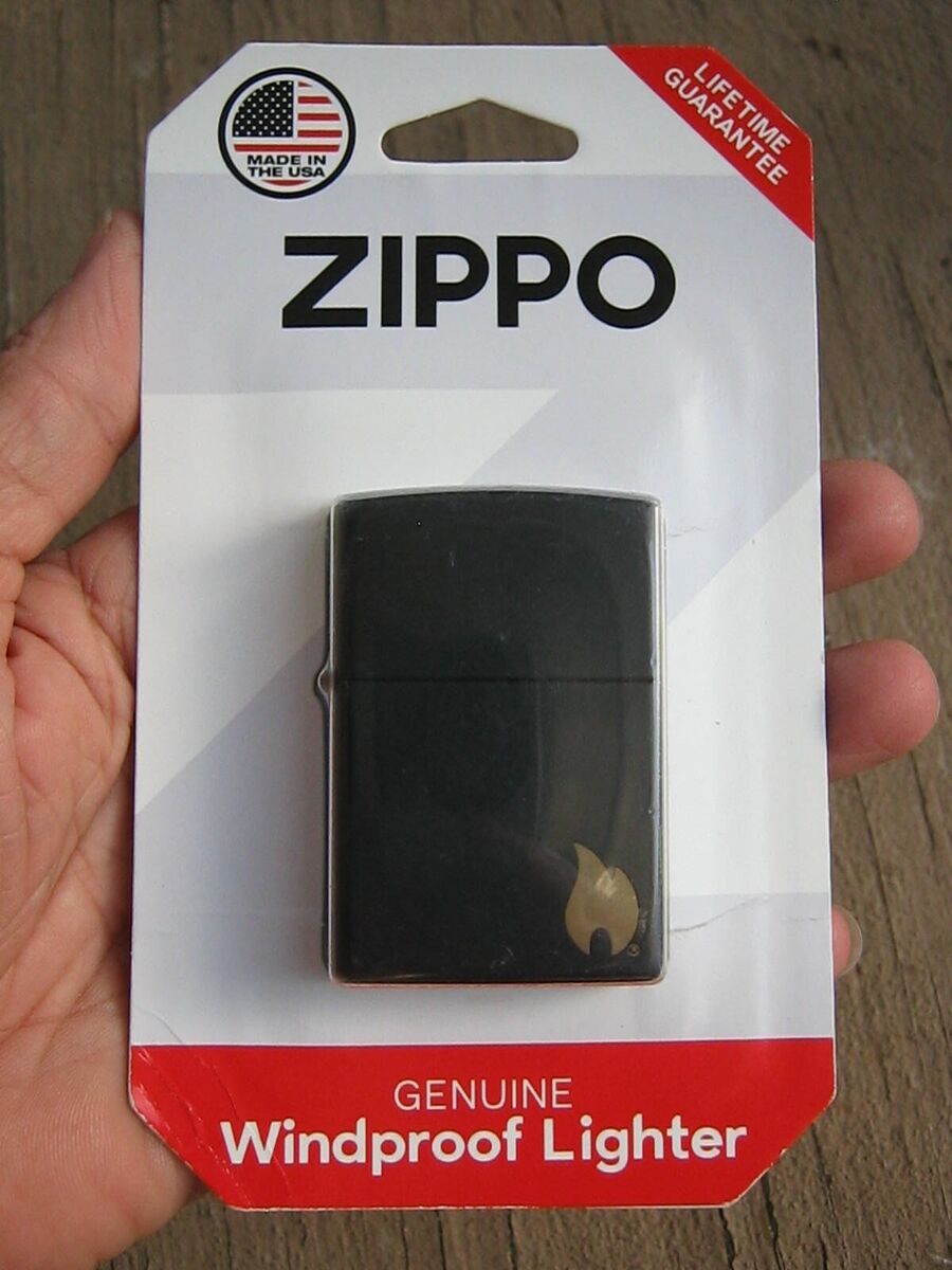 ZIPPO 218 BLACK MATTE FLAME BLISTER, MADE IN USA, GENUINE ZIPPO 218 BLACK MATTE FLAME BLISTER, MADE IN USA, GENUINE