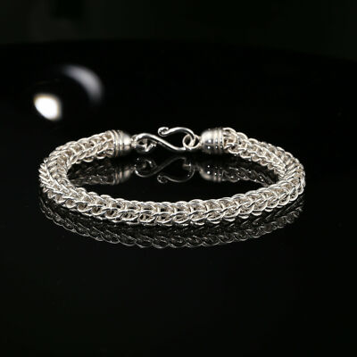 アクセサリー RESIONAL BLACELET SILVER Sterling Silver Byzantine Chain Bracelet with S-Hook Clasp, 8.75