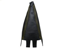 HONDA JAZZ III (2007-2013) Schaltknaufabdeckung - 100% Leder gelbe Nähte