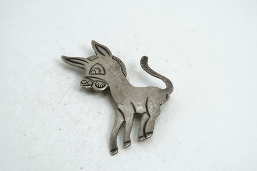 Vintage Taxco Mexico 980 Sterling Silver Figural Donkey Brooch - 第 1/8 張圖片