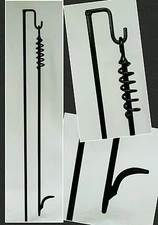 Outdoor Fire Poker & Hanger, Custom Lgth 31"-36" Made by Blacksmith-ALASKA Ship