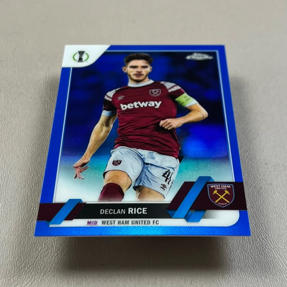 2022-23 Topps Chrome UEFA #41 DECLAN RICE #/150 Blue Refractor SP - West Ham - Image 2 of 4