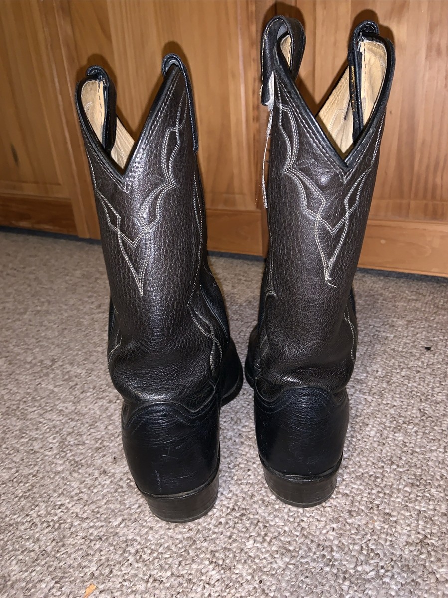 Men’s 11 EW Extra Wide Vintage Dan Post 6550 Black Elkskin Leather Cowboy Boots Dan Post | Shoes | Genuine Elk Skin Mens Cowboy Boots Mens  main image 2