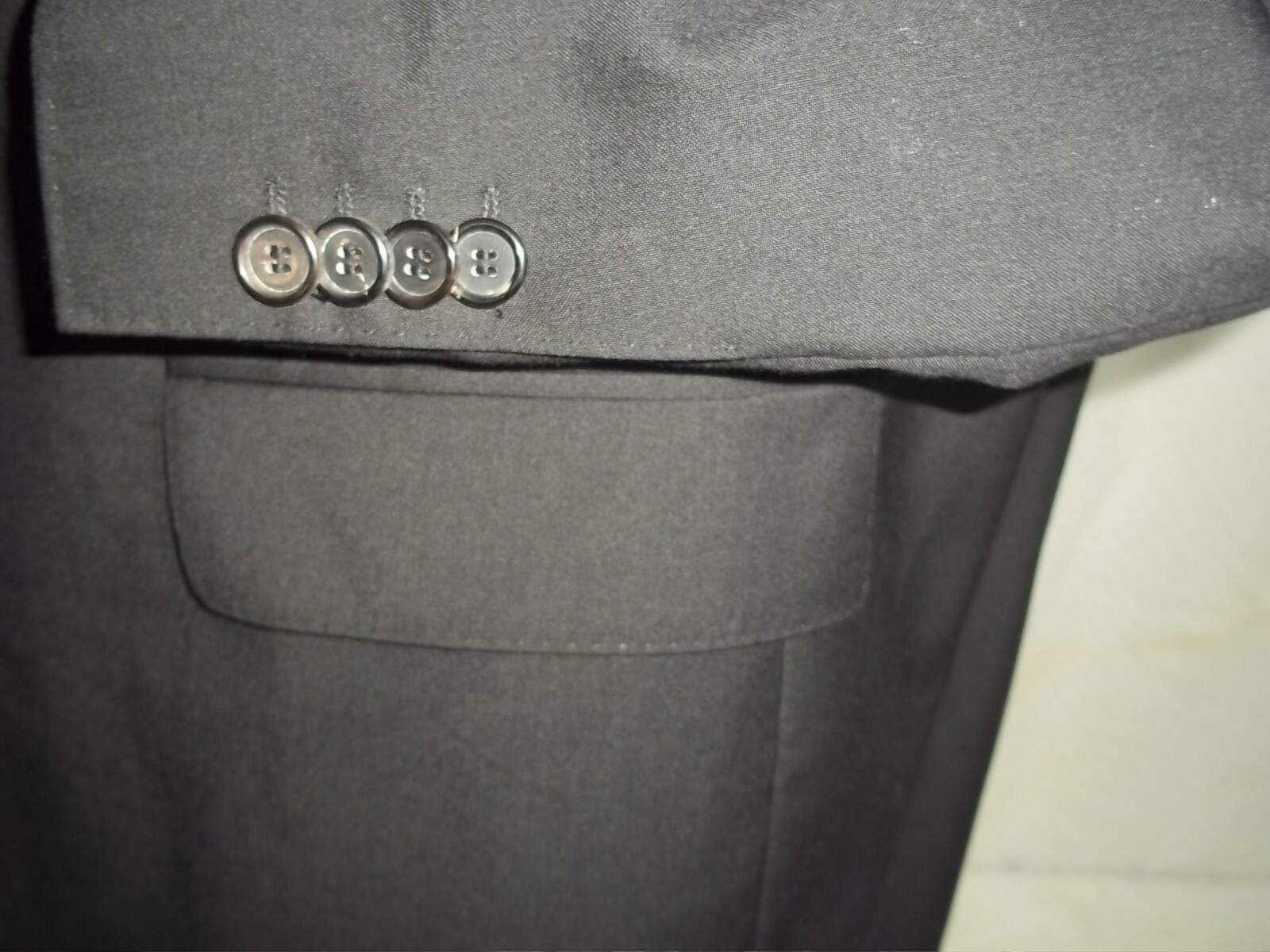 / Hugo Boss Solid Black 2Button Wool Blazer Jacke… - image 5