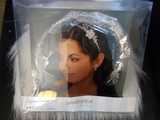 NEW David Tutera Silver Floral Rhinestone Crystals Headband