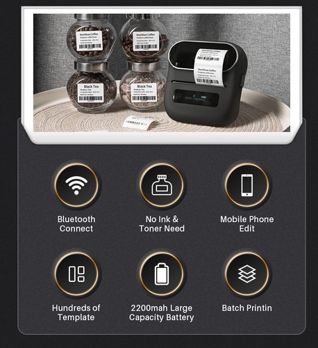 Phomemo M220 Etikettendrucker Bluetooth Tragbarer Etikettiergerät Upgrade 3 Zoll - Bild 7 von 25