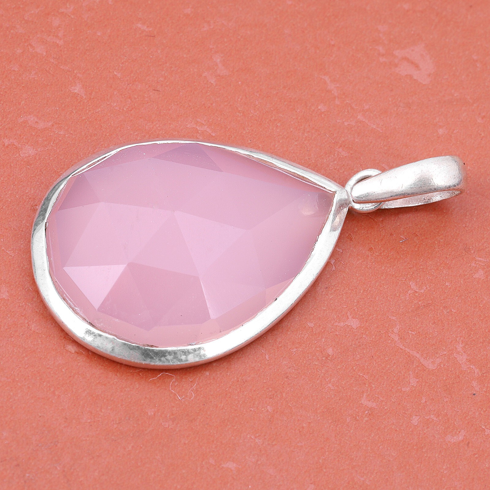 Rose Quartz Gemstone Pendant Handmade 925 Sterling Silver Pendant eBay