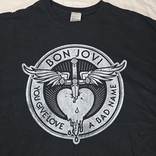 Bon Jovi BandMerch You Give Love a Bad Name T- Shirt Black Size 2XL
