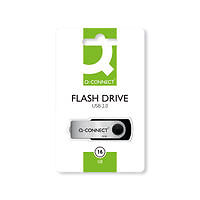 Image of Q-Connect USB 2.0 Swivel 16GB Flash Drive Silver/Black KF41513