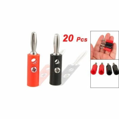 20Pcs Practical Plastic Silver Plated Connector Audio Banana Speaker Plug