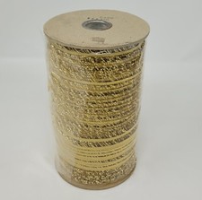 VTG Bulk Spool Metallic Gold 3mm 1/8" Craft Sewing Trim Single Loop Picot 144 YD