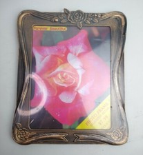 Vintage 8 X 10 Picture Photo Frame Art Nouveau Floral Rose Chic Gold Plastic