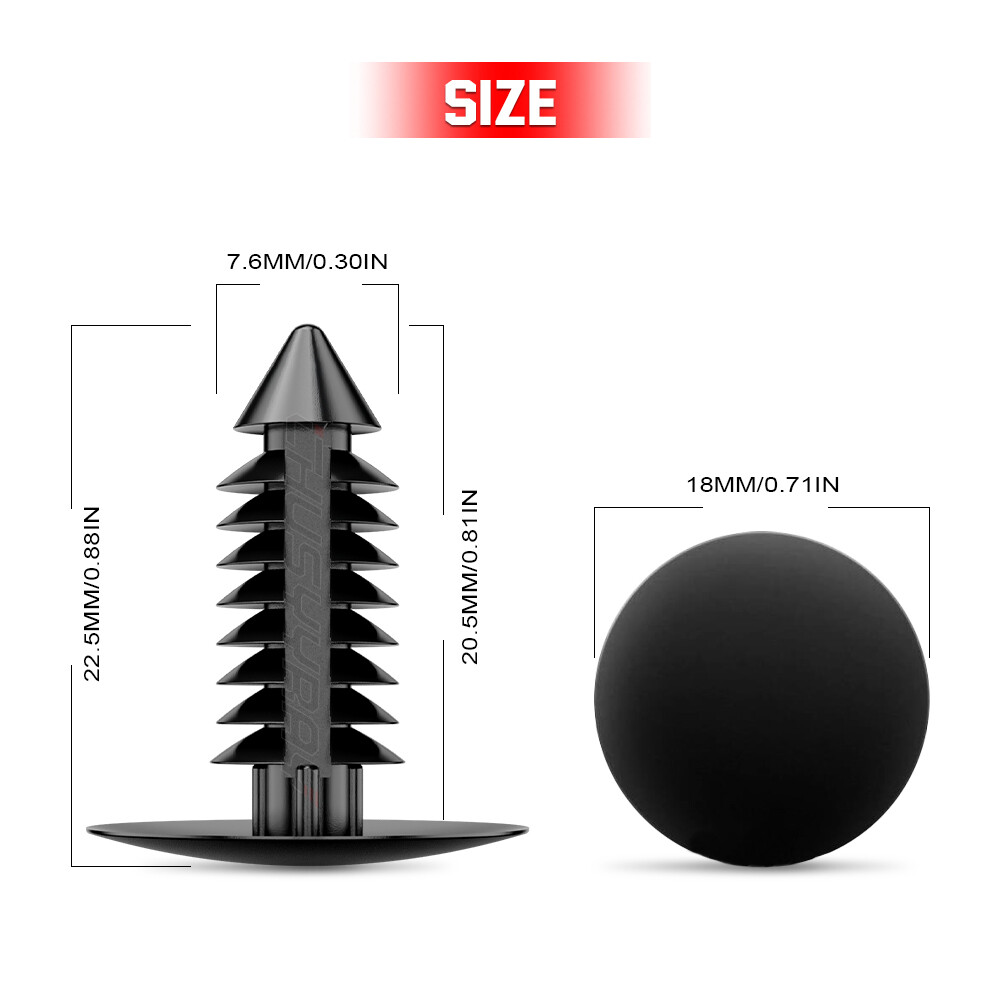 100 BLACK NYLON CHRISTMAS TREE CLIPS For GM 1595864 1605396 AUTO BODY ...