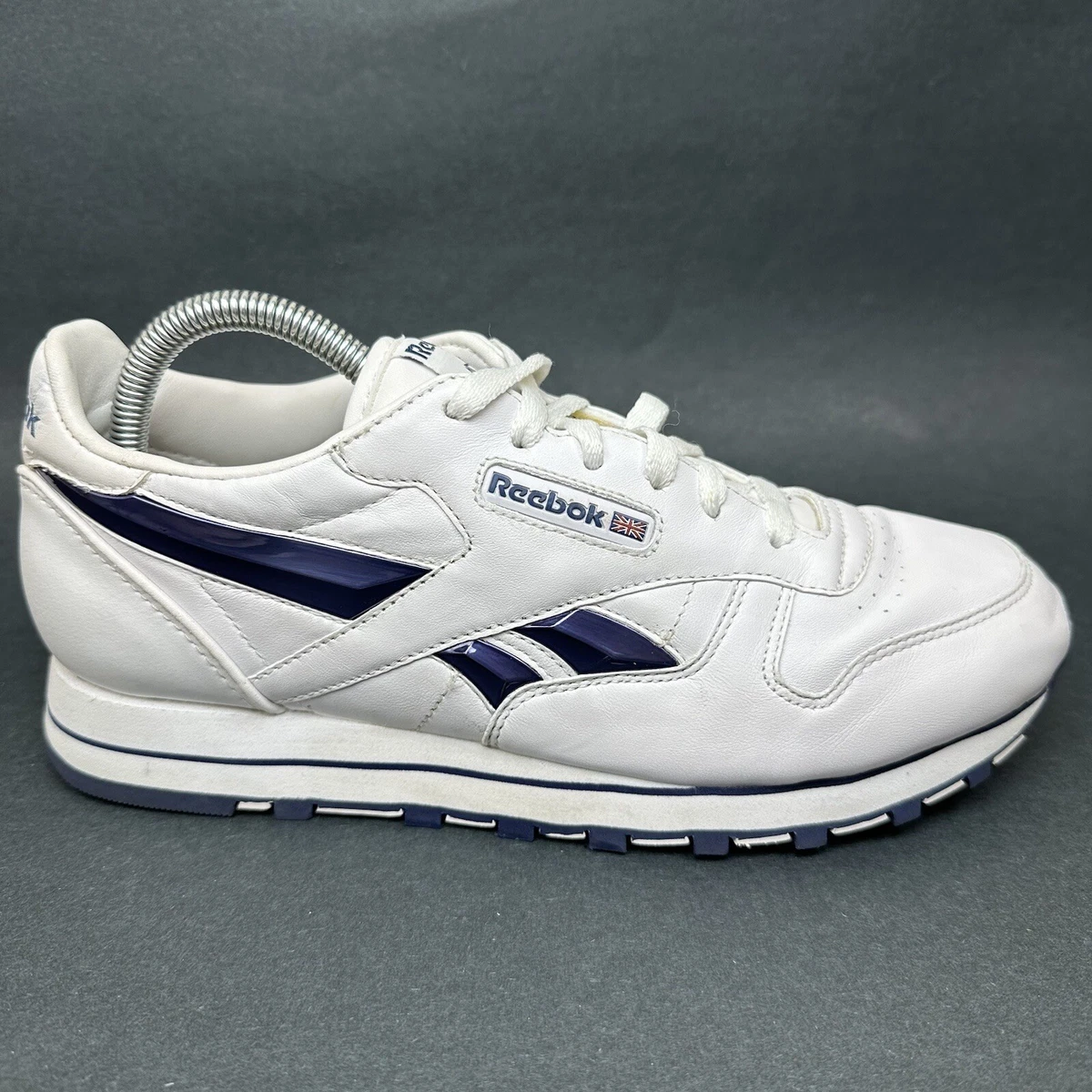 Reebok Classic Vintage 1983 Leather Trainers White Navy Blue Women s Size 9