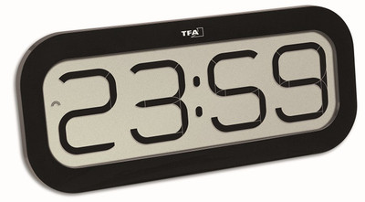 TFA 60.4514 Funkwanduhr Bimbam digital Stundenschlag Funkuhr LCD DCF-77 Zeitzone