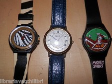 Lotto di 3 VECCHIO OROLOGIO DA POLSO Basile Mickey Mouse Topolino Disney Store