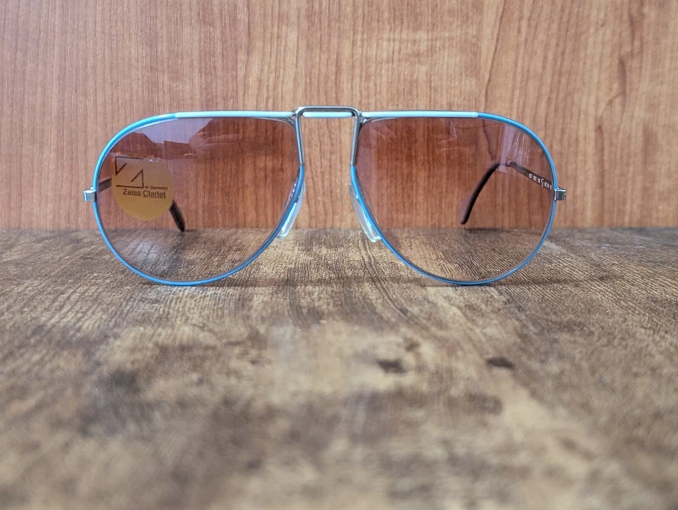 VINTAGE NOS ZEISS 9357 WHITE PILOT SUNGLASSES MADE IN WEST GERMANY 60/14 #67 - Bild 2 von 4